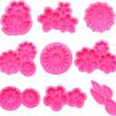 8 Pcs Flowers Fondant Molds,Flower Silicone Mold for Cupcake Dessert Chocolate Jelly Cookie Decor, Jewelry, Pastry, Chocolate,Handmade Soap Mould Candy Making(Pink) (Irregular shape)