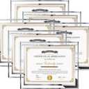 Hoikwo 8.5x11 Picture Frames, 6 Packs Silver Glass Certificate Frames for Document Diploma Award, Only for Tabletop Display Vertically or Horizontally (8.5x11-6 Frames)