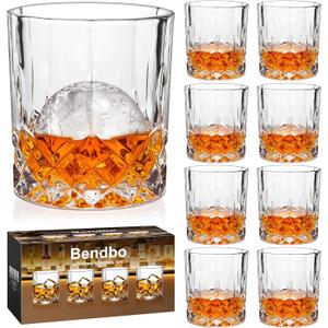 Whiskey Glasses Set of 8, 10 oz Crystal Old Fashioned Glasses, Perfect for Bourbon, Scotch, Vodka, Gift for Men, Women, Dad, Father