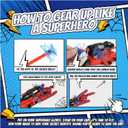 Superhero Toy Set Includes 2 Shooters, 2 Gloves, and 1 Cape Ideal for Indoor and Outdoor Costume Role-Playing & Imaginative Play (Blue)