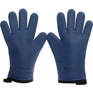 KITCHEN PERFECTION Silicone Smoker Oven Gloves -Extreme Heat Resistant BBQ Gloves -Handle Hot Food Right on Your Smoker Grill Fryer Pit|Waterproof Oven Mitts Grill Gloves |Superior Value Set+3 Bonuses, One Size