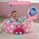 Delta Children Ladybug Soft Ball Pit with 50 Play Balls - Ball Pits for Toddlers, Soft Round Kiddie Baby Playpen Ball Pool for Kids, Ideal Gift, Pink