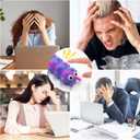 MEIEST 1PCS Pop Bubble Ball Sensory Fidget Toys, 3D Fidget Slug Toy with Light-Up, Silicone Stress Relief Sucker Hand Toys, Office Desk Anti-Anxiety Stretchy Toy for Adults & Kids