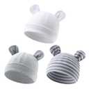 Duoyeree Baby Hat Newborn Hat Adorable Cotton Bear Ear Beanie Cap for Infant Girl Boy 0-6 Months