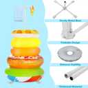 Hahood 2 Pack Metal Pool Float Storage Rack Pool Float Holder with Water Bag 63" x 33" Pool Float Organizer Swimming Ring Rack for Outdoor Summer Beach Floaties Towel Goggles