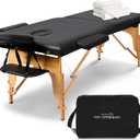 SereneLife Portable Massage Table 24 inch, Height Adjustable 3 Sections Massage Bed & Folding Lash Station for Esthetician, Tattoo Table, Spa Bed, Physical Therapy & Facial Treatment, 83.9 x 23.8 x 25.2-33.7 inches