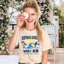 Beach Hawaiian Shirt for Women Summer Vacation Tee Surf Wave Lover Tshirt Palm Trees Graphic Casual Short Sleeve Top