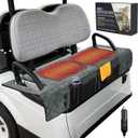 PUTTLAZR Golf Cart Seat Cover with 12V Car Plug, 50"  31", Non-Slip Winter Golf Cart Seat Towel Blanket with 2 Front Pockets, Fits for EZGO, Yamaha, Club Car and More 2 Person Seats Golf Carts