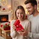 2-in-1 3D Printed Puzzle Gift Box Set - Interactive Mystery Box with Screw Challenge & Heart-Shaped Rose Case - Creative Money/Jewelry Holder for Valentines Day, Anniversary, Birthday Surprise (Pink/Red)