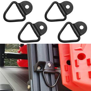 Cargo Tie-Down V-Ring Anchors Black Steel Bolton Trailer V-Ring Tie Down for Trailers Trucks and Warehouses Replacement for D-Ring Plastic Flush Mount Pan Fitting Tiedown 4-Pack