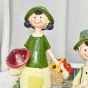 Pastoral Style Handpainted Resin Figurine Set (7.9 Inch), Garden Couple Character Sculptures, Decorative Ornaments for Home, Book Shelf Decor Valentine's Day Gifts