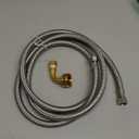 Hydro Master Braided Stainless Steel Dishwasher Connector with Elbow 72 inches 3/8" Comp x 3/8" Comp