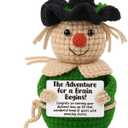 Inspirational Graduation Gift Crochet Scarecrow | Sentimental Congrats Grad Keepsake for Her Him, Class of 2025 - Handmade Yarn Figure with 'Adventure Begins' Card for New Journey, Son, Daughter