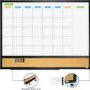 JILoffice Magnetic Calendar Whiteboard & Bulletin Corkboard Combination, Combo Board 24 x 18 Inch, 2 Pack, Black Aluminum Frame Wall Mounted Board for Office Home and School with 10 Push Pins
