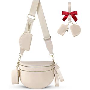 Cross Body Bag for Women Bum Bag Checkered Belt Bags Fanny Packs for Girls Travel Purse Fashion Waist Packs Crossbody Nylon Purse Trendy Shoulder Bags for Womens