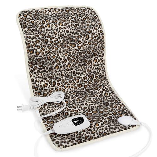 Deepsoon Heating Pad,Electric Heating Pads for Back,Neck,Abdomen,Moist Heating Pad for Shoulder,Knee,Arms,Legs,Dry/Moist Heat & Auto Shut Off,Christmas Gifts for Men and Women,Leopard Print,24x12 Inch