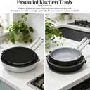 3 Piece Set Silicone Pan Protectors (Includes 8",10",12"), Pan Separators for Stacking Compatible with Hexclad, Tfal, All-Clad Nonstick Frying Pans and More, Cookware Protector, Dishwasher Safe, Black