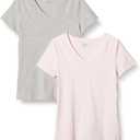 Amazon Essentials Women's Regular-Fit Short-Sleeve T-Shirt (Crewneck and V-Neck Options), Multipacks (M)