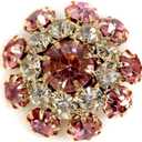 10 pcs Fancy Pink Mix Color Rhinestones Sewing Metal Shank Buttons for Coats -22mm -8/9"