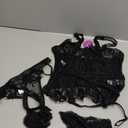 Avidlove Lingerie Set for Women Lace Corset and Panty Outfits Garter Lingerie Sets Black M