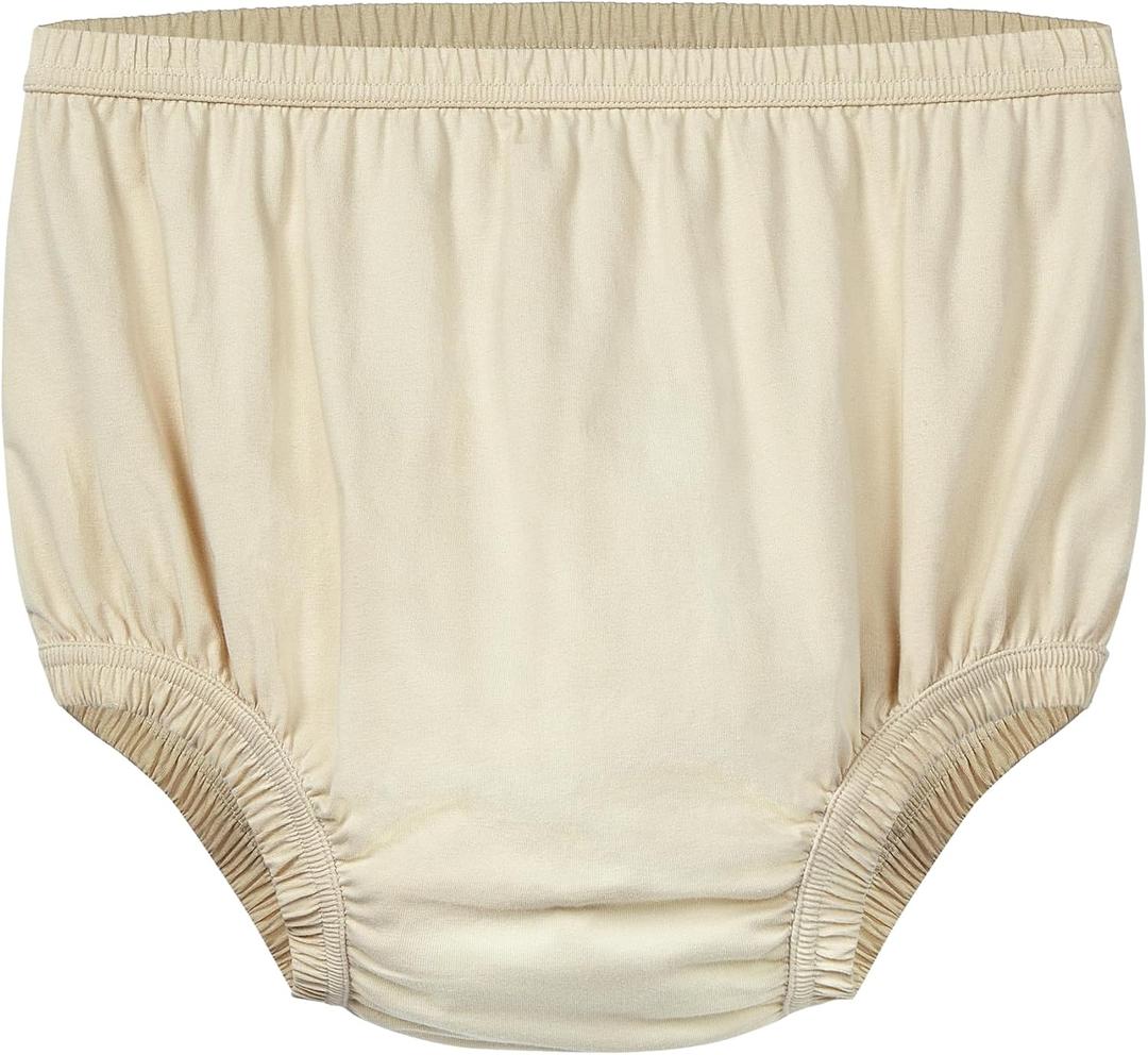 Adult Diaper Cover Silent Waterproof Plastic Rubber Pants for Incontinence Leak Protection with Light Absorbent Layer (Beige, M)