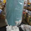 13.75 Inches Accent Lamp White Steel Finish Teal Fabric Shade with Tassels