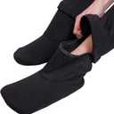 Adult Footed Sweatpants with Sherpa Fleece Lined Feet, Removeable Detachable Feet, Extremely Soft & Warm Footing (Black)