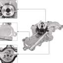 AULINK AW6348 Water Pump (W/Double-Row Sprocket;Engine 3.5L 3.7L) For 2011-2019 Ford Edge Fusion Flex Explorer Taurus,2011-2019 Lincoln MKS MKZ MKT MKX,MAZDA 6 CX9