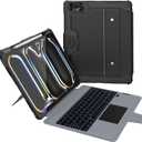 Nillkin iPad Pro 13 inch (M5, 2025/M4,2024) Case with Detachable Keyboard, Magic Trackpad, 7 Colors Backlit, Rugged Keyboard Case with Camera Cover for iPad Pro 13, Portrait/Landscape Modes, Black