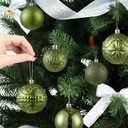 Christmas Ball Ornaments - 30pcs Shatterproof Christmas Ornaments Set Plastic Hanging Christmas Decorations for Xmas Tree Holiday Party Decor, 6 Styles in 4 Sizes (Light Green)