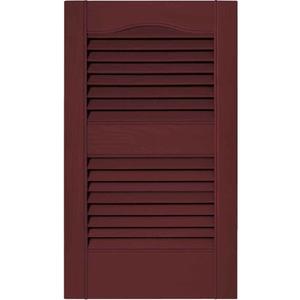 Louvered Vinyl Exterior Shutters Pair in #078 Wineberry