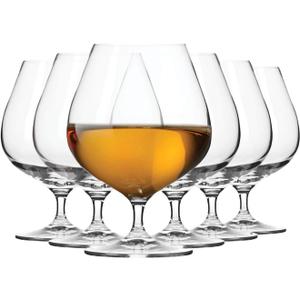 Krosno Brandy Cognac Snifter Glasses, Set of 6, 18.6 oz, Harmony Collection, Ideal for Spirit Sipping, Lead-Free Glass, Dishwasher Safe, Made in Europe