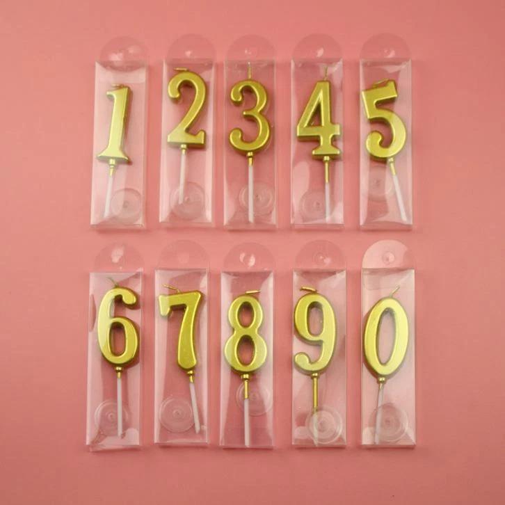 Gold Number Candles Happy Birthday Cake Candle Decoration Number Numeral