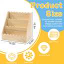 BALAPET Kids Bookshelf for Toddlers, 3-Tier Scalloped Wooden Bookcase, Durable Montessori Front Facing Book Shelf Organizer for Nursery & Classroom(Wooden,16.5 * 16.5 * 10.6in)