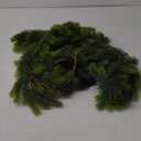 9FT Real Touch Norfolk Pine Garland Christmas with Light Winter Artificial Faux Greenery Garland Table Mantle Stairs Fireplace Wall Decor Outdoor Indoor Porch Home Decorations (Battery Not Included)
