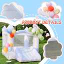 White Bounce House for Kids: Portable Inflatable Bouncy House with Blower for Indoor Outdoor Birthday Party, Wedding - Small Bouncy Castle with Slide and Storage Bag for Kids 3-6