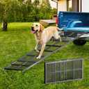 Dog Ramp for Car, 74"x 20" Outdoor Folding Portable Pet Stair Ramp with Non-Slip Mesh, Extra Wide Dog Steps for Medium & Large Dogs Up to 300LBS, Dogs Cars Ramp for Car SUV/Truck/RV