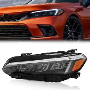 TODO Full LED Headlights Assembly for Honda Civic 2022 2023 Sport,Car Headlight Replacement 33150-T20-A22 Left Driver Side
