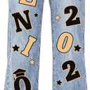 4 x Gersoniel Class of 2026 Senior Iron on Transfers for Jeans Graduation Heat Transfer Stickers 2026 Senior Gift Decorations Iron on Patches for Backpack Jacket T-Shirt DIY Crafts(Black, Gold)