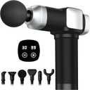 Deep Tissue Massage Gun, Portable Percussion Electric Muscle Massager for Pain Relief, Handheld Massagers with 30 Speeds & 6 Attachments for Back and Neck, Gifts for Men Women (Black)