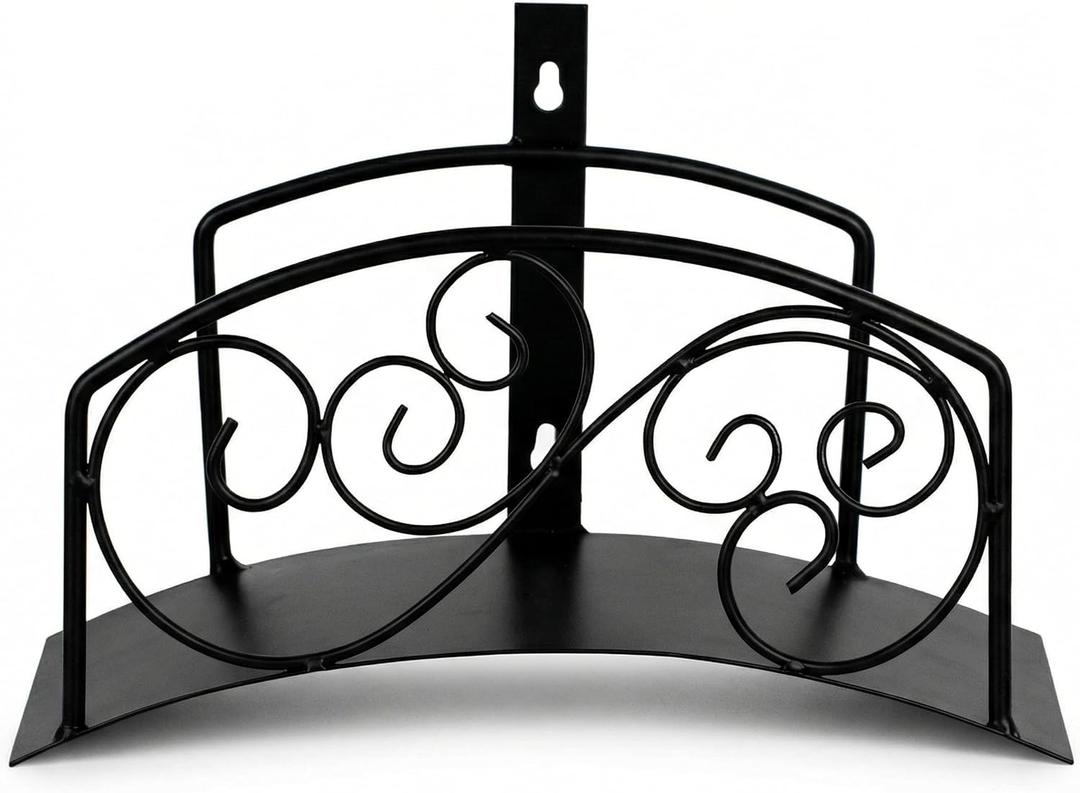 Gardenised Metal Wall-Mount Classic Swirl Hose Holder Heavy-Duty Outdoor Hanger and Water Hose Organizer with Sturdy Reel Hooks & Screws for Yard Lawn Garden Patio Landscaping and Home Use, Bronze
