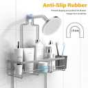 AKTECKE Shower Caddy Hanging Bathroom Organizer: Rustproof Shelf for Inside Shower - No Drilling Racks Over Showerhead - Bath Shelves for Shampoo Soap