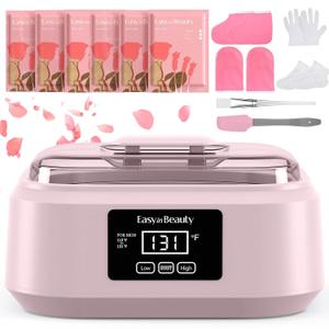 Paraffin Wax Machine for Hand and Feet - 3000ml Hand Wax Paraffin Machine for Arthritis, Touchscreen Paraffin Wax Warmer with 6 Packs Rose Wax (2.64 lbs), Paraffin Bath for Smooth & Soft Skin (Pink)