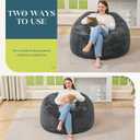 Hobestluk Large Bean Bag Chairs 3FT Big Adults BeanBag Chairs Plush Cover