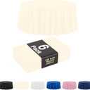 Party Solids Pack Of 6, Ivory Plastic Table Cloth - 120 Inch Round Disposable Tablecloth for Parties - Round Tablecloth - Disposable Table Cloths for Parties