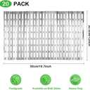 20 Pack Disposable Aluminum Grill Liners, 12" x 20" Rollable Grill Sheets for Grill Grates of Outdoor Charcoal BBQ