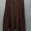 PRETTYGARDEN Women's Winter Button Down Cardigan Sweaters Mock Neck Lantern Long Sleeve Chunky Knit Jacket Trendy Outerwear (X-Large, Brown)