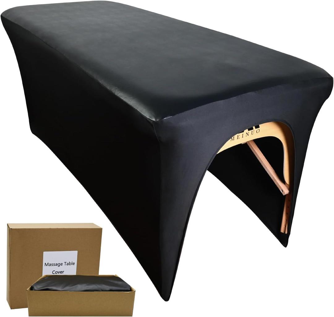 32Inch Lash Bed Cover 1 Pack|PU Leather Massage Table Cover|Soft Comfortable Spa Bed Cover for Salons Spa Home Use (Black)