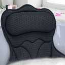 REEZEIVI Bath Pillows for Tub,Bath Pillow with 6 Non-Slip Suction Cups,Soft 4D Mesh Fabric,Bathtub Pillows for Tub Neck and Back Support,Extra Thick Luxury Bathtub Pillows, Black