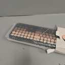 HotFox Wireless Keyboard and Mouse Combo, Full-Size Retro Typewriter Keyboard with Round Keycaps, Ergonomic Design for Windows PC, Home and Office Use -Red